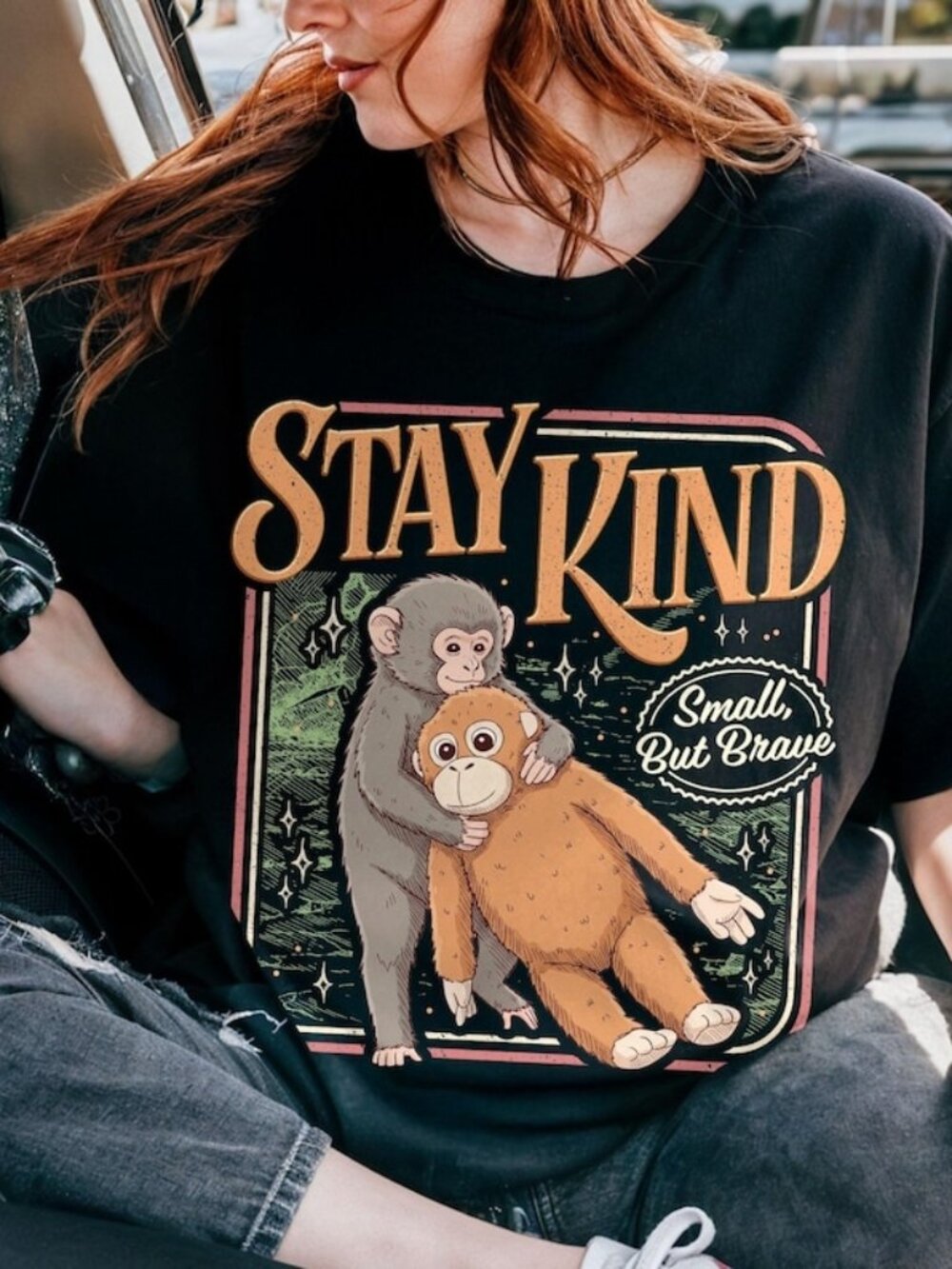 Punch Monkey T-shirt, Funny Animal Lover Graphic Tee